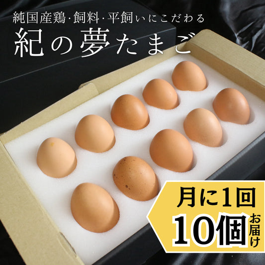 毎月10個 お届け 定期便 「紀の夢たまご」 卵